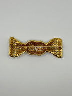 SPILLA VINTAGE “FIOCCO DI CRISTALLO” DORATA CON PAVÉ DI STRASS – ELEGANZA CLASSICA