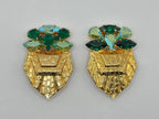 ORECCHINI VINTAGE CLIP DORATI CON CRISTALLI– TRE VARIANTI DI COLORE