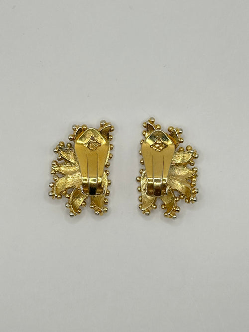 ORECCHINI VALENTINO GARAVANI A VENTAGLIO CON STRASS – ANNI ’80