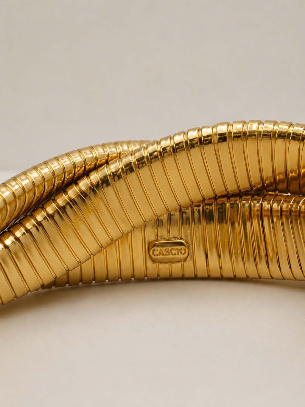 BRACCIALE VINTAGE BIJOUX CASCIO DORATO MODELLO TUBOGAS - ANNI '80