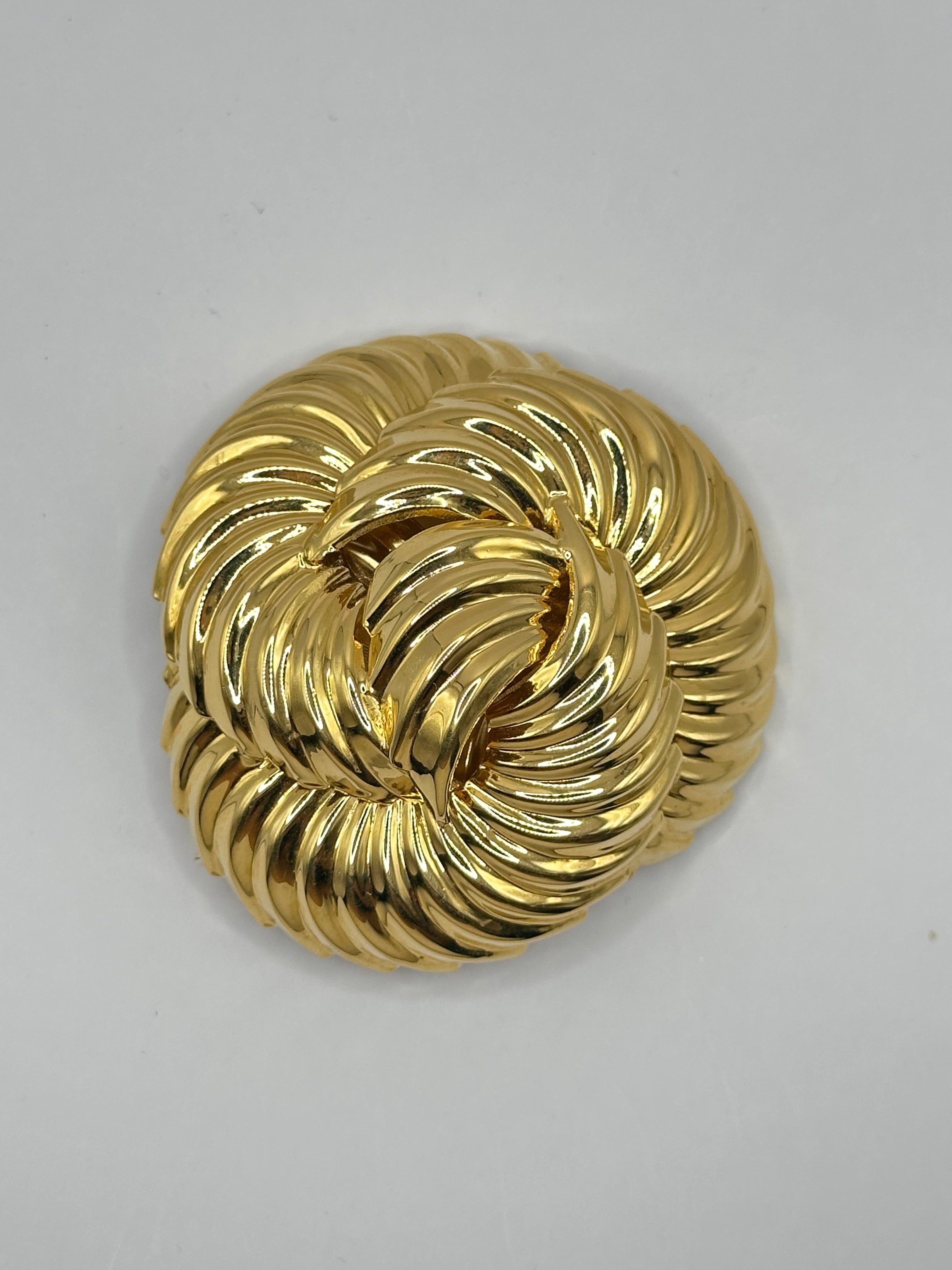 SPILLA VINTAGE BIJOUX CASCIO NODO DORATO A SPIRALE - ANNI     ’80