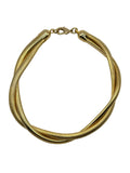 COLLANA VINTAGE GIROCOLLO DORATO A DOPPIO FILO INTRECCIATO TUBOGAS - ANNI ’90