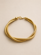 COLLANA VINTAGE GIROCOLLO DORATO A DOPPIO FILO INTRECCIATO TUBOGAS - ANNI ’90
