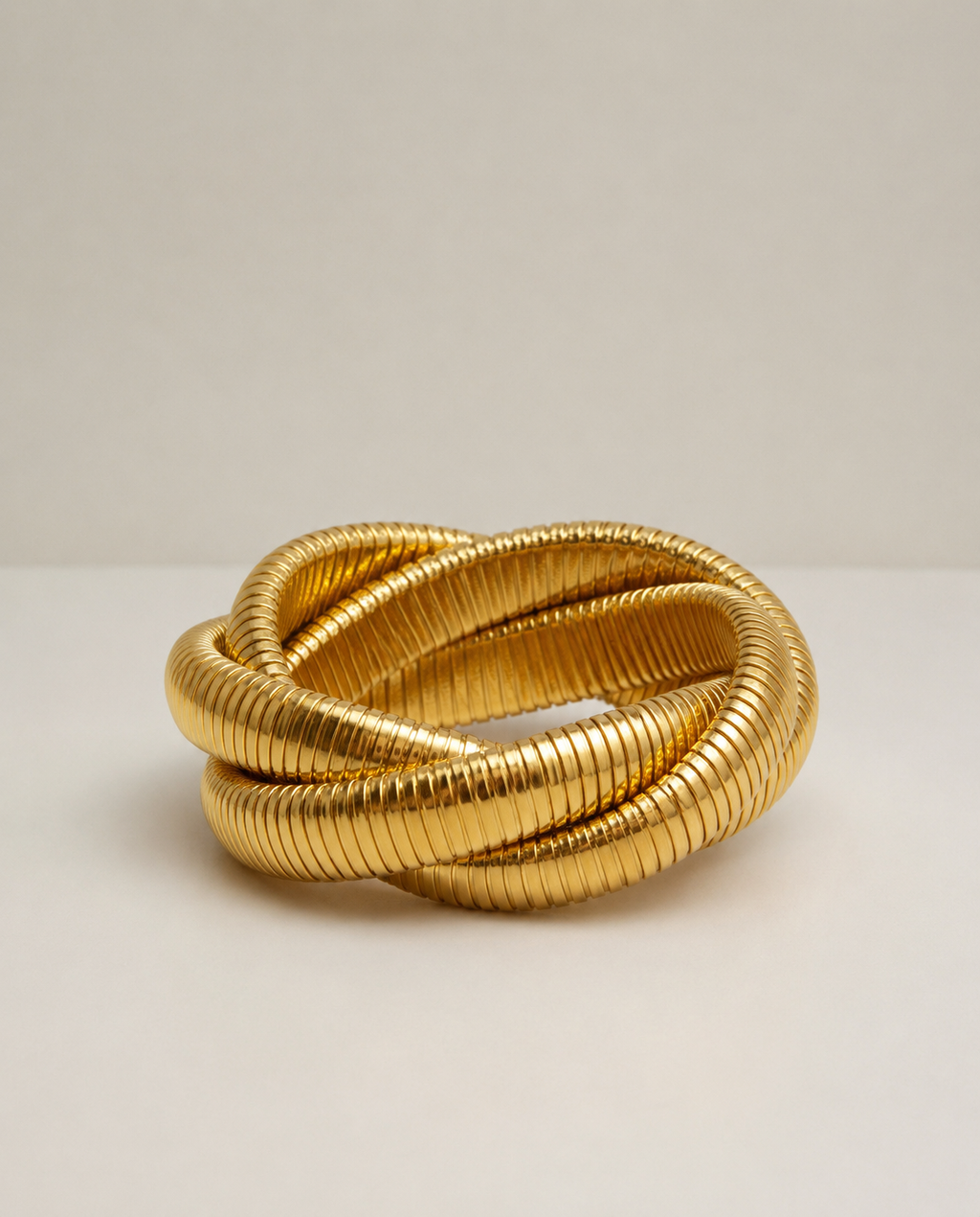 BRACCIALE VINTAGE BIJOUX CASCIO DORATO MODELLO TUBOGAS - ANNI '80