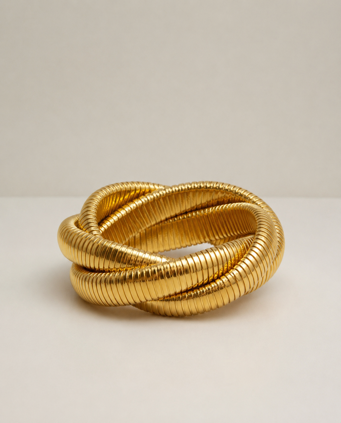 BRACCIALE VINTAGE BIJOUX CASCIO DORATO MODELLO TUBOGAS - ANNI '80
