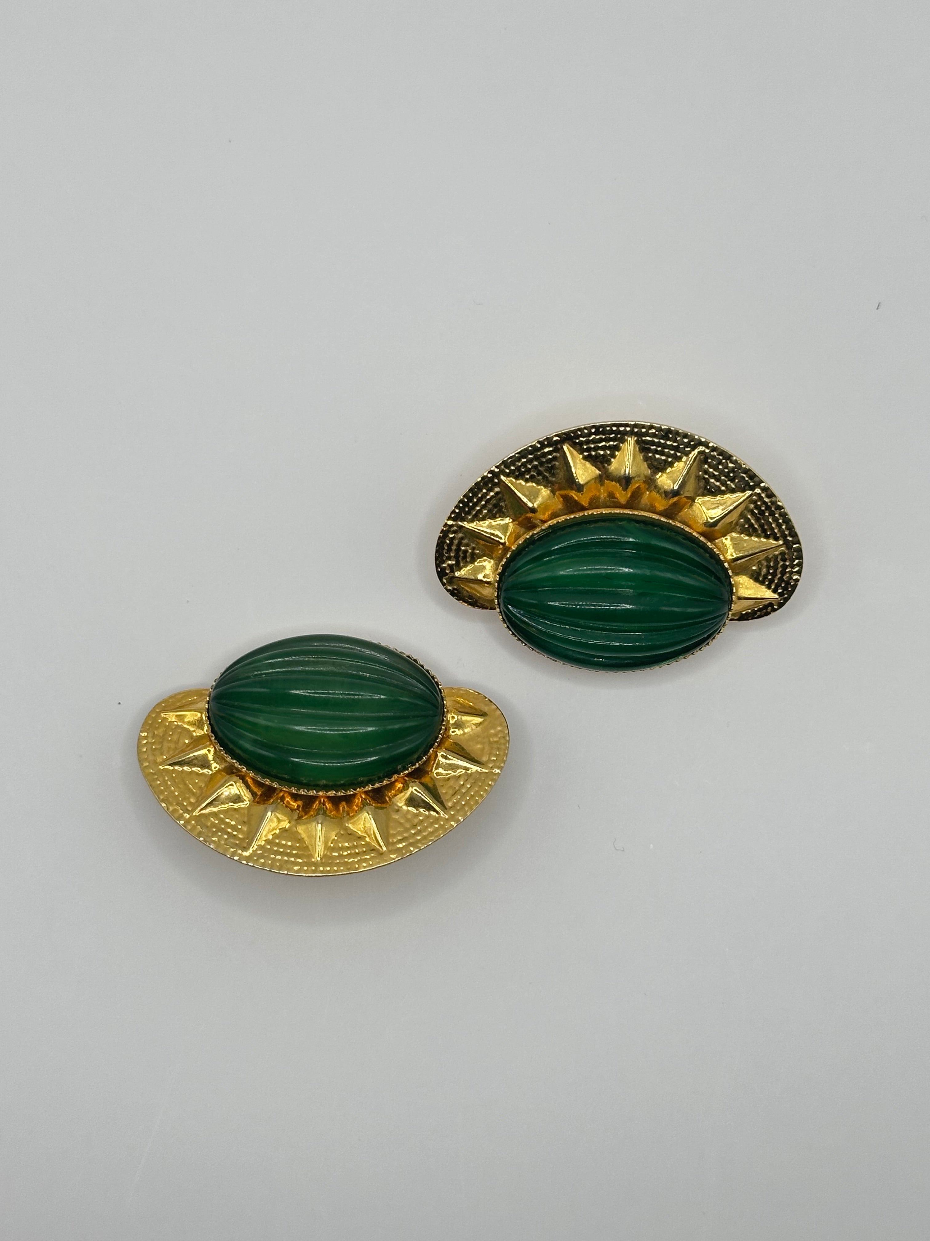 ORECCHINI VINTAGE "MALACHITE SOLEIL"
