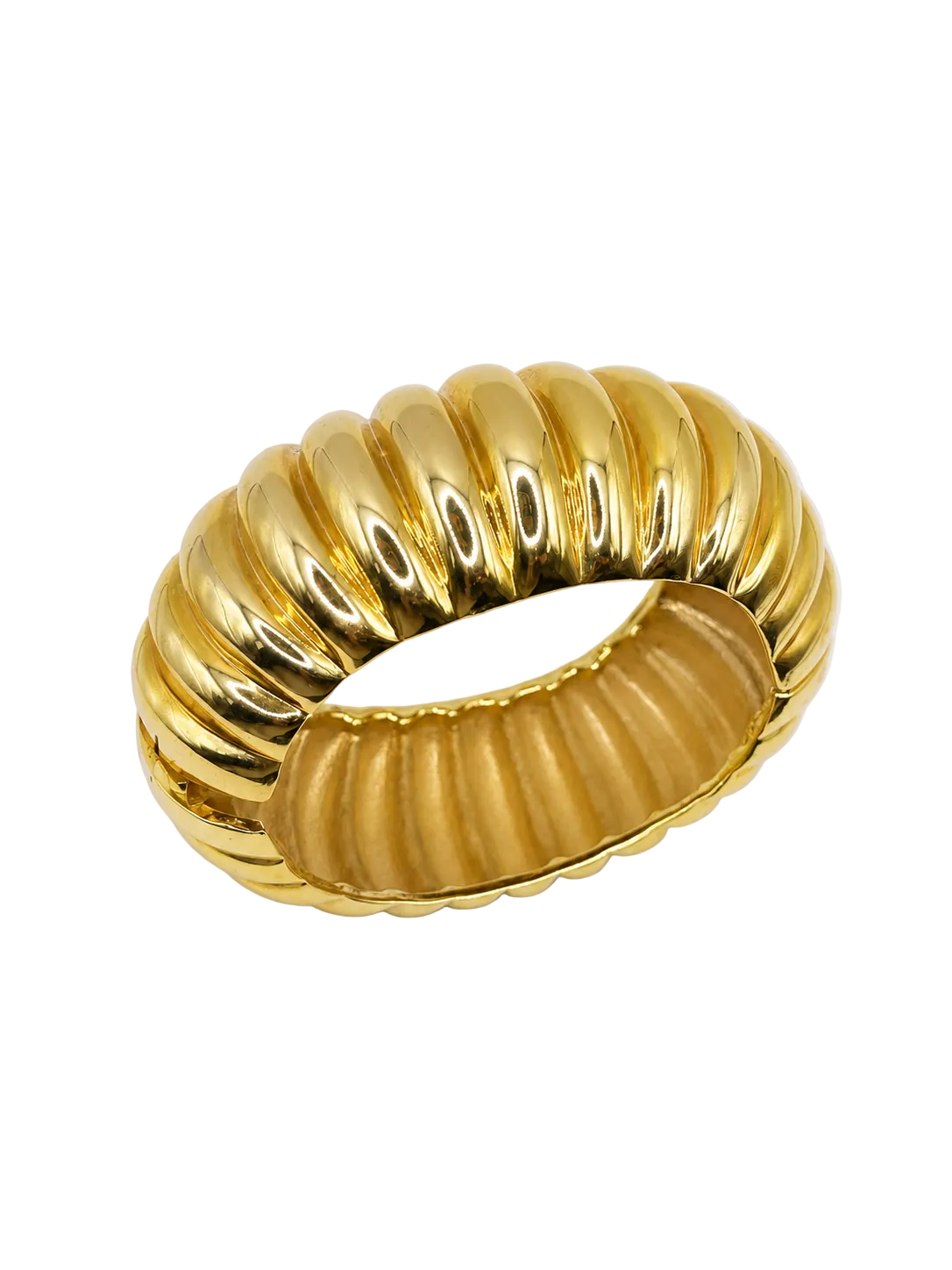 BRACCIALE VINTAGE RIGATO BOMBÈ DORATO