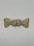 SPILLA VINTAGE “FIOCCO DI CRISTALLO” DORATA CON PAVÉ DI STRASS – ELEGANZA CLASSICA