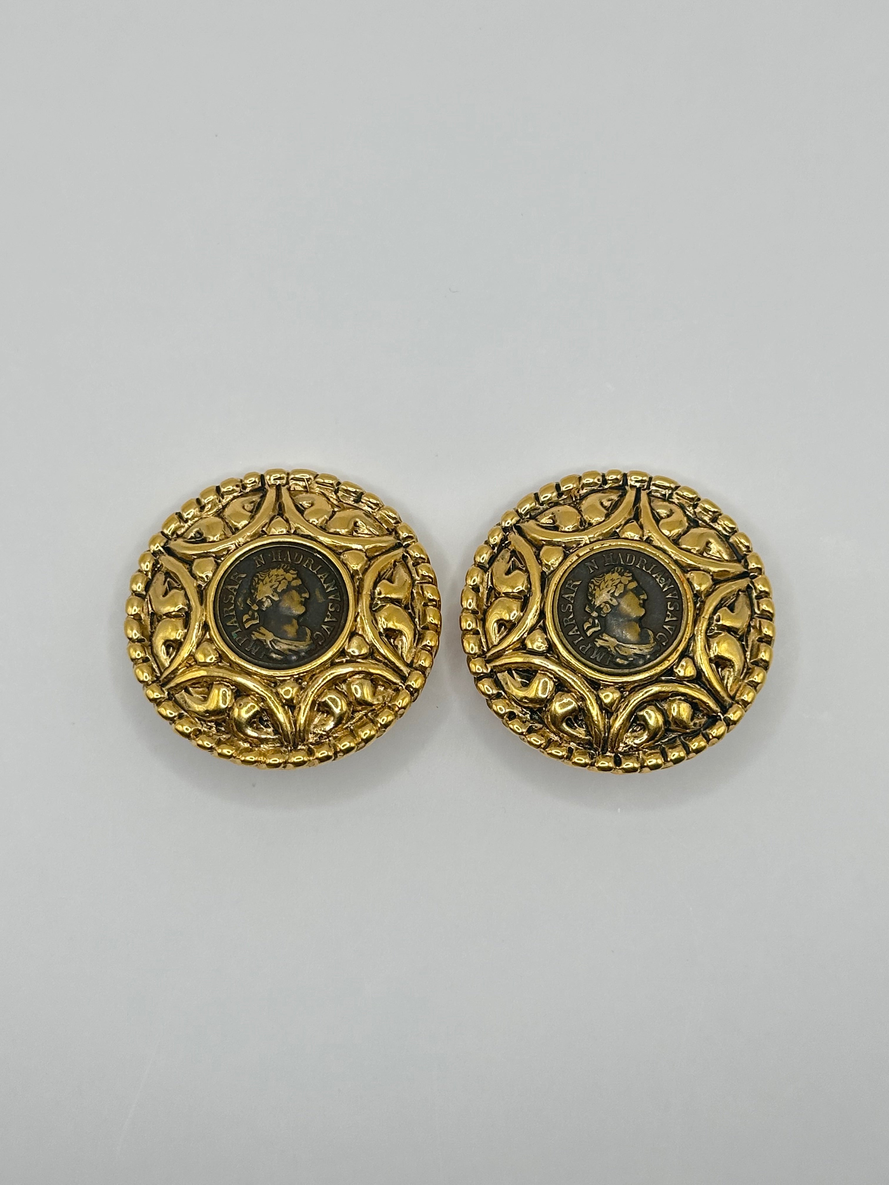 ORECCHINI VINTAGE VOGUE BIJOUX " ROMAN MEDALLION"