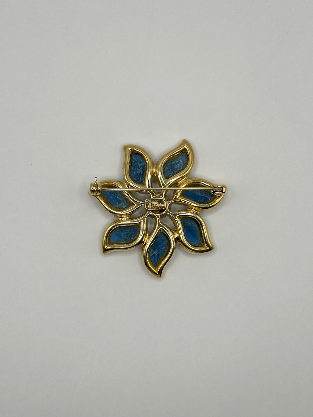 SPILLA VINTAGE FIRMATA “ULTIMA EDIZIONE” FIORE AZZURRO