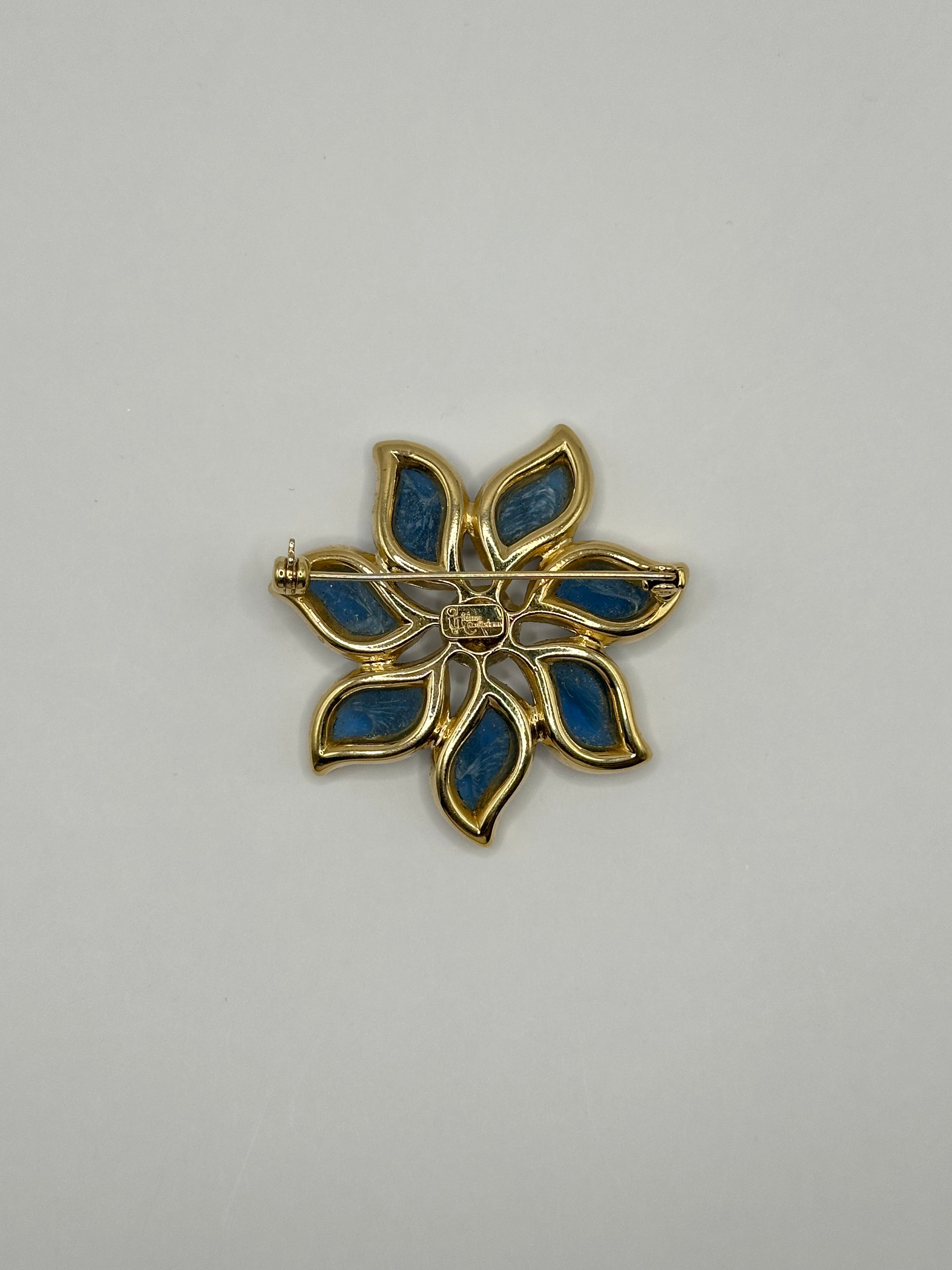 SPILLA VINTAGE FIRMATA “ULTIMA EDIZIONE” FIORE AZZURRO
