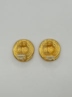 ORECCHINI VINTAGE YVES SAINT LAURENT DORATI - DESIGN MEDAGLIONE ANNI ’80