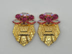 ORECCHINI VINTAGE CLIP DORATI CON CRISTALLI– TRE VARIANTI DI COLORE