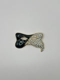 SPILLA VINTAGE “MASCHERA VENEZIANA” SMALTATA E STRASS