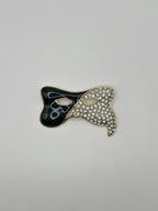 SPILLA VINTAGE “MASCHERA VENEZIANA” SMALTATA E STRASS
