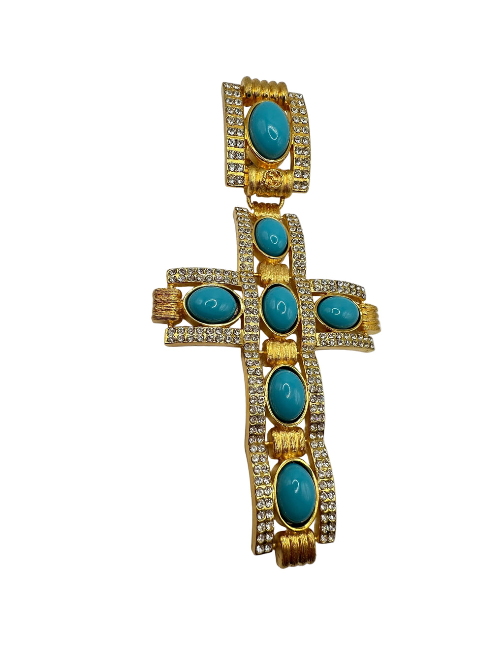 MONO ORECCHINO GUCCI “CROCE TURCHESE” – COLLEZIONE ALESSANDRO MICHELE