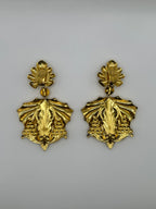 ORECCHINI VINTAGE “ROYAL FAN” DORATI CON CRISTALLI