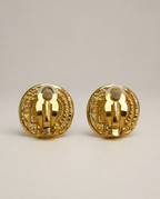 ORECCHINI VINTAGE YVES SAINT LAURENT DORATI - DESIGN MEDAGLIONE ANNI ’80