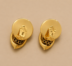 ORECCHINI VINTAGE A CLIP DORATI A NODO CON STRASS E GOCCE CRISTALLINE - ANNI ’80