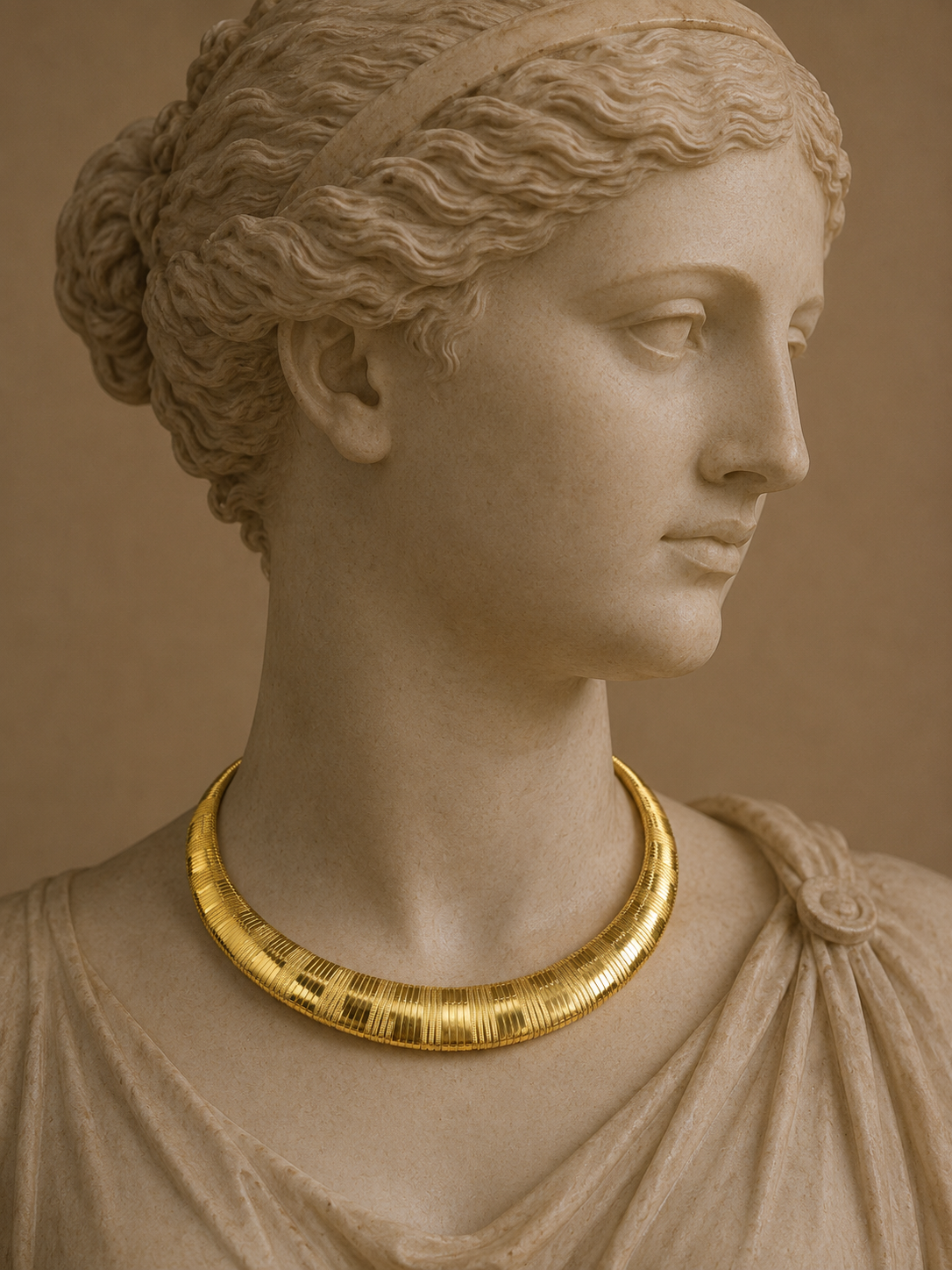 COLLIER VINTAGE DORATO A FASCIA SATINATA-ANNI 80