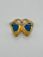 SPILLA VINTAGE “FARFALLA ZAFFIRO” CON CRISTALLI BLU E STRASS -ANNI 80