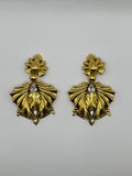 ORECCHINI VINTAGE “ROYAL FAN” DORATI CON CRISTALLI