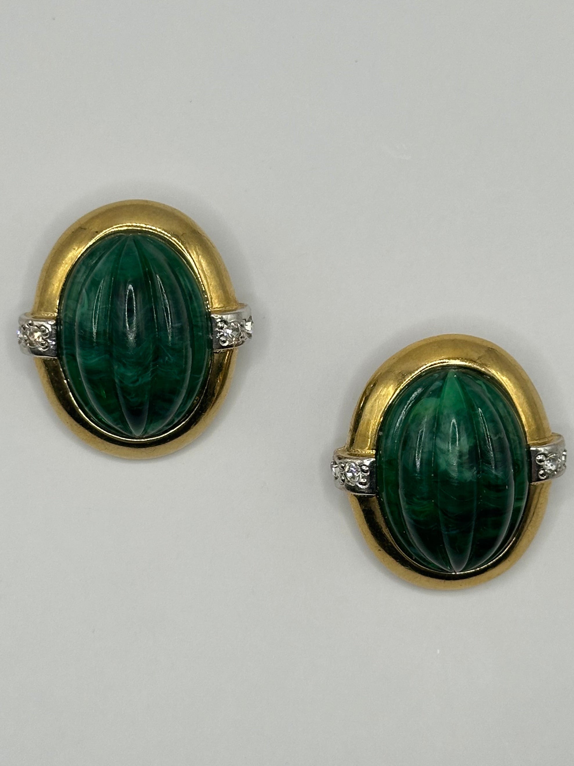 ORECCHINI VINTAGE "MALACHITE ELEGANCE