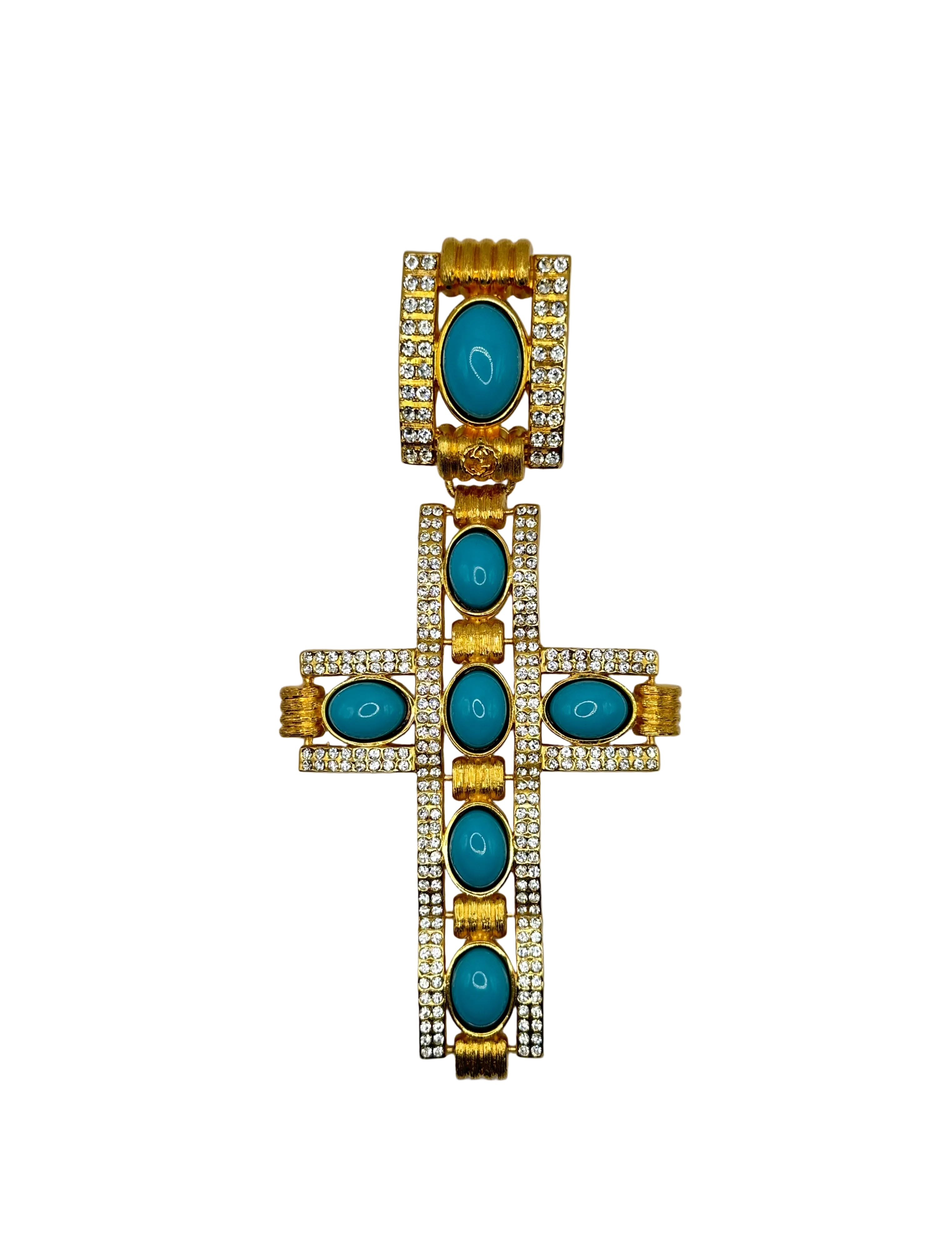 MONO ORECCHINO GUCCI “CROCE TURCHESE” – COLLEZIONE ALESSANDRO MICHELE